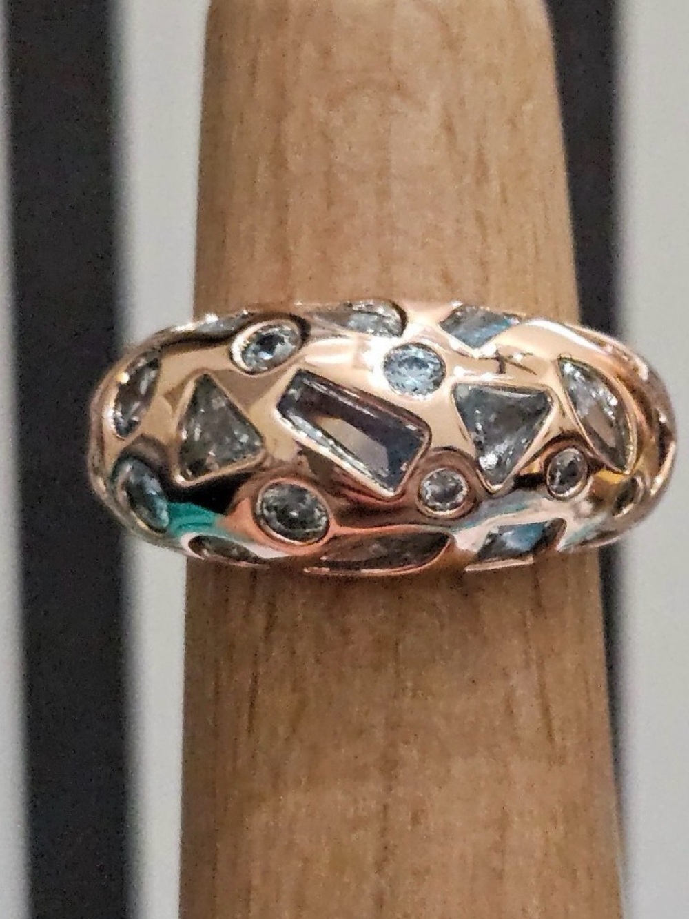 Bomb Party March 2026 Ring Size 8 “The Astra Ring” Aquamarine  Rose Gold